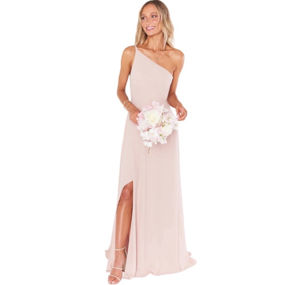 Show Me Your Mumu Shannon One Shoulder Dress in Rose Blush Size Small